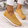 Fashion Woman Breathable Mesh Knitting Sneakers Women Comfort Soft Sole Non-Slip Sock Shoes Slip-on Flat Casual Single Shoe Plus Size 43