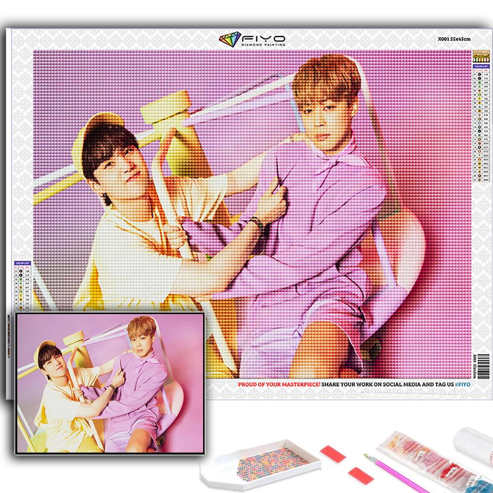 5D DIY Diamond Painting Cross Stitch Korean Boy Group Diamond Embroidery Mosaic Wall Art Home Decoration