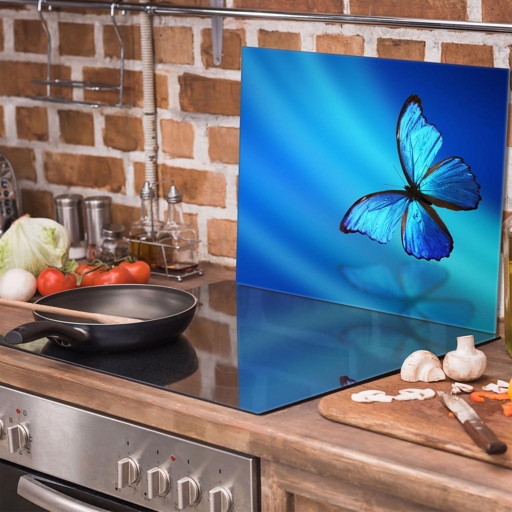 Plaque de protection en verre pour cuisinière 60x52 Papillon