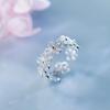 Nouveaux Bagues Réglables Fleur Creuse en Argent 925 Pour Femmes Bagues de Fiançailles Dames Bijoux de Luxe Vintage