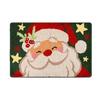 Santa Claus Bath Rug Fuzzy Santa Absorbent Floor Mat Washable Non-Slip Christmas Bathtub Rug for Bathroom Shower Laundry Room Entrance Decor