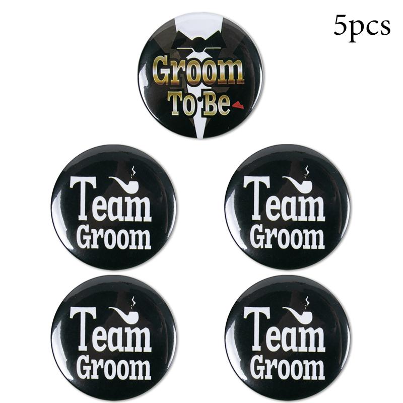1-12pcs Bachelor Party Badge Pins Team Groom/Groom To Be Buttons Pins Decoration Men Groomsman Accessory Wedding Ideas Gifts