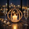 Pumpkin Shaped Wooden Candle Holder Laser Cut Desk Ornaments DIY Candle Stand  Desk Ornament