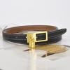 Four Seasons Available New Belt Women'S Fashion Cowhide Belt Lock Head Needle Buckle Free Adjustable Pants Bag Versatile Thin Belt