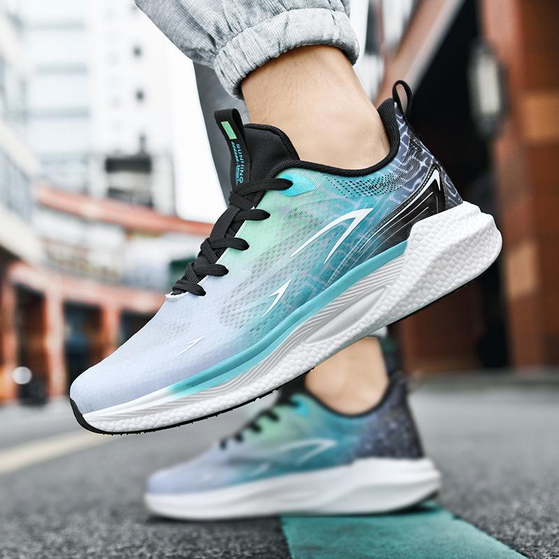 Summer mesh breathable running shoes high school entrance examination physical examination shoes popcorn sole men's shoes shock-absorbing soft