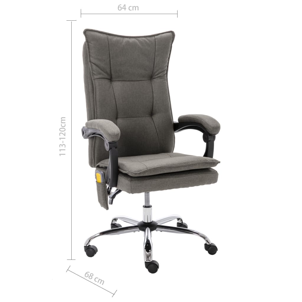 Massage Office Chair Grey Fabric