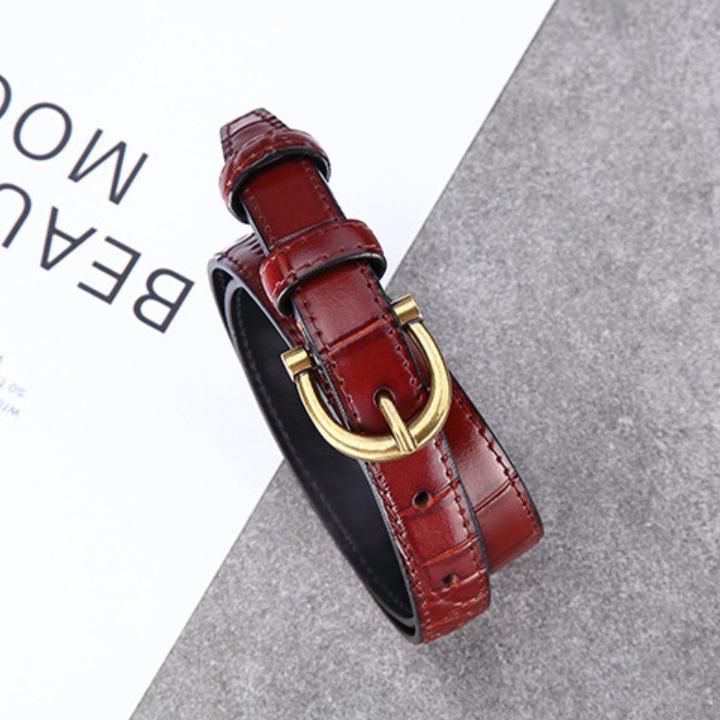 

Женский ремень с отделкой под крокодила, универсальный, для джинсов, костюма и платья, облегающий талию, из натуральной кожи, черный ремень для брюк 105cm