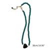 Cool Beaded Heart Choker Necklack Beaded Pendant Necklace Striking Beaded Collar Necklace Perfect Gift for Woman Girls
