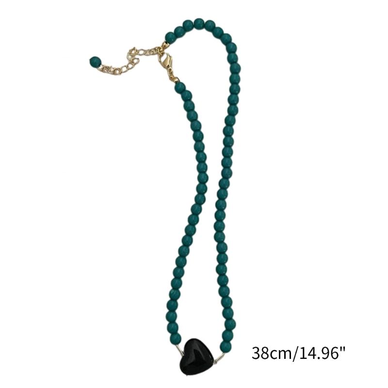 Cool Beaded Heart Choker Necklack Beaded Pendant Necklace Striking Beaded Collar Necklace Perfect Gift for Woman Girls