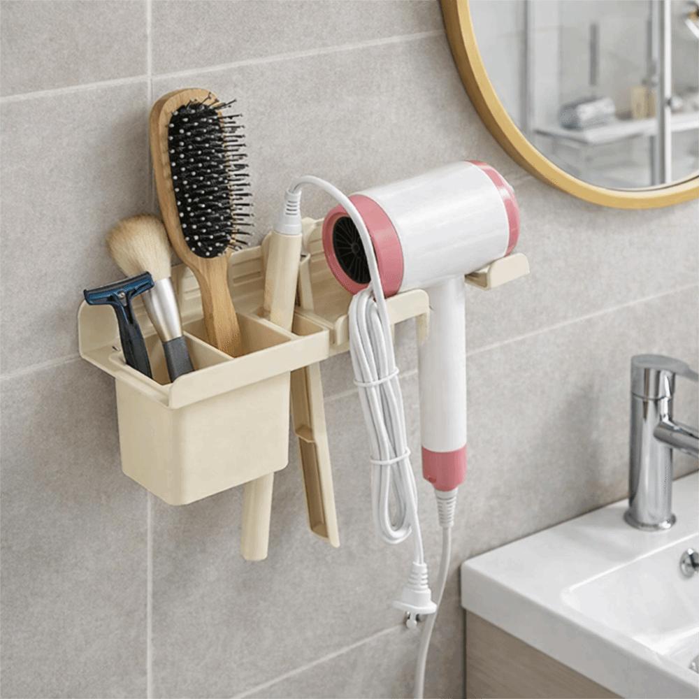 Space Saving Blow Dryer Hanger Wall Mounted Curling Iron Shelf Hair Dryer Holder  Comb
