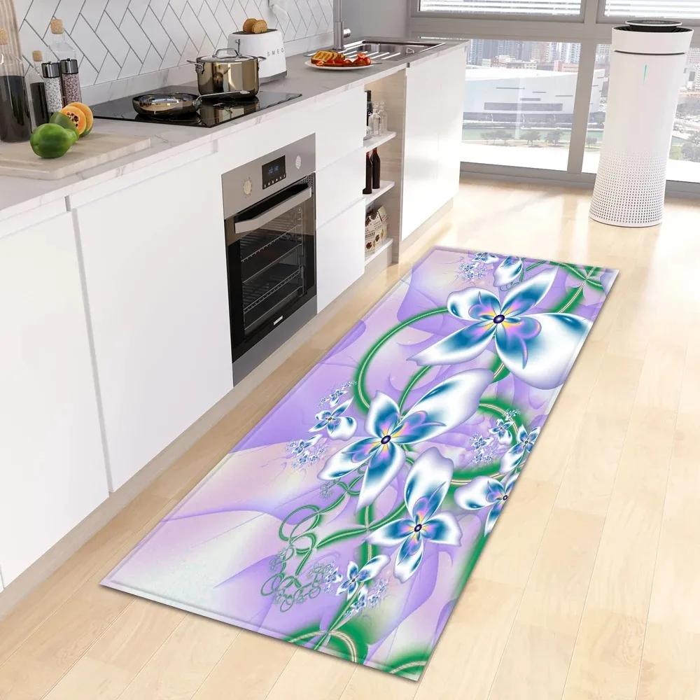 Home Kitchen Decoration Carpet Colorful Butterfly Printed Floor Mat Entrance Corridor Carpet Home Decoration