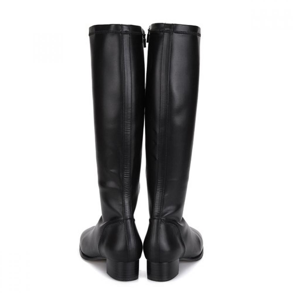 Barbara Square Toe Basic 3.5cm Block Heel Span Long Boots Bbf852bk