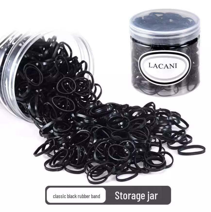 High Elasticity Black Hair Ties for Women & Children - Durable, Non-Damaging, Disposable Rubber Bands