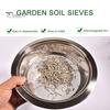 Soil Sifter Set Stainless Steel Sieve Frame with 5 Mesh Sieve Pans Rustproof Garden Sieve Kit for Stones Weeds Filtration
