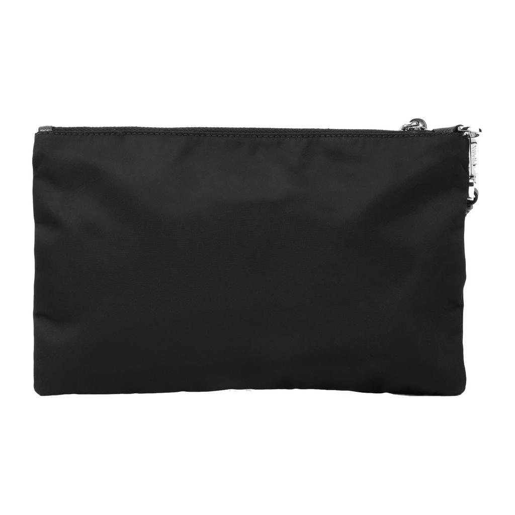 Prada Classic Fashion Zipper Closure Detachable Wrist Strap Strapless Nylon Clutch Wristlet Handbag Men handbags Black 2NH004-2DMH-F0002