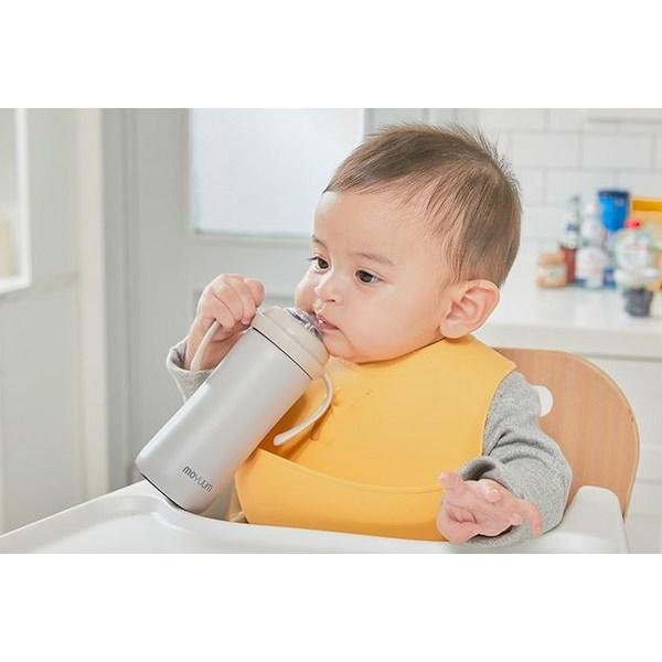 Moyum stainless steel 360 degree straw cup 270ml, beige, 1 piece