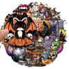50PCS Retro Halloween Stickers Gothic Style Horrible Pumpkin Theme Sticker Halloween Party Favors Spooky Ghost, Witch & Horror