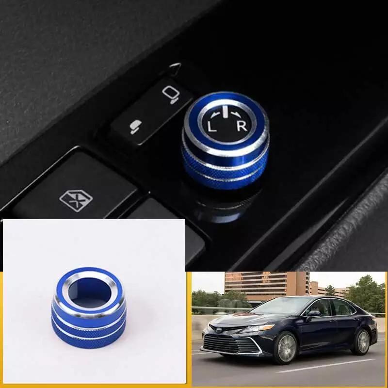 1pcs Blue Aluminum Rearview Mirror Adjust Knob Trim For Toyota Camry 2018-