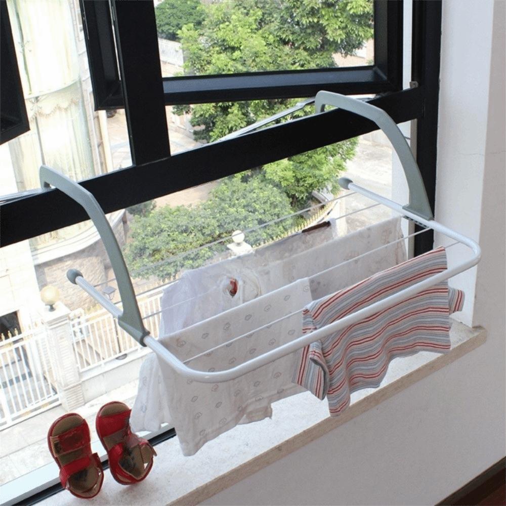 Space Saving Clothes Drying Rack Collapsible Balcony Drying Rack Foldable Clothes Hanger  Bathroom