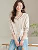 2026 Spring/Autumn Women's Hooded Knit Cardigan - Casual Loose Fit, Slimming Sweater Jacket