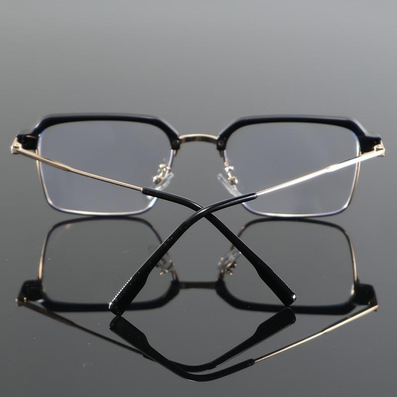 Fashion Metal Metal Square Simple Personality Half-frame Women Men Eye Protection Anti Blue-ray Glasses