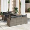Vidaxl 6-Cz. Set di Mobili da Giardino con Cuscini, Grigio, Polyrattan