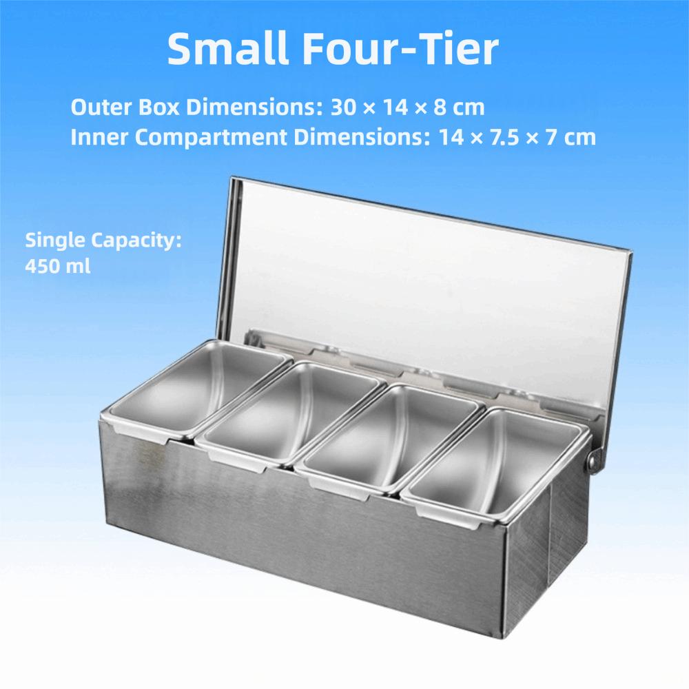 Коробка для приправ из нержавеющей стали 3/4/5/6 ячеек с крышкой Кухонная коробка для хранения специй Легко чистить Съемная