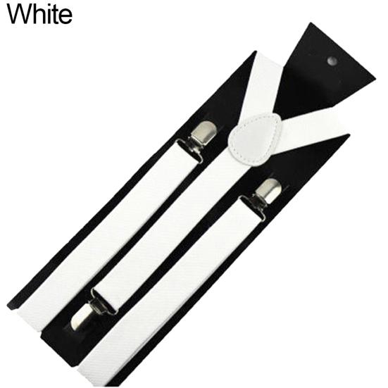 Men'S And Women'S Candy Color Clip Type Elastic Suspenders With Y-Shaped Adjustable Brackets Gifts