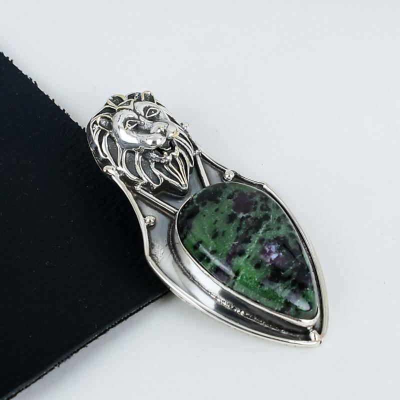 

Ruby Zoisite Gemstone Pendant 925 Sterling Silver- Handmade Design, Everyday Wear Jewelry, Unique Ruby Zoisite Pendant Party Wear Gifts 2.55 зелений