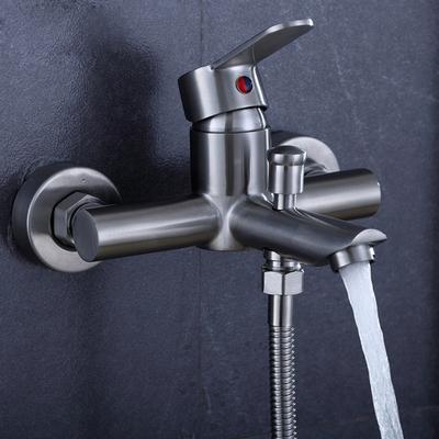 RUI RUI YU 304 Stainless Steel Bathtub Brushed Faucet Cold and Hot Mixing Valve Bathroom Shower Faucet Triple