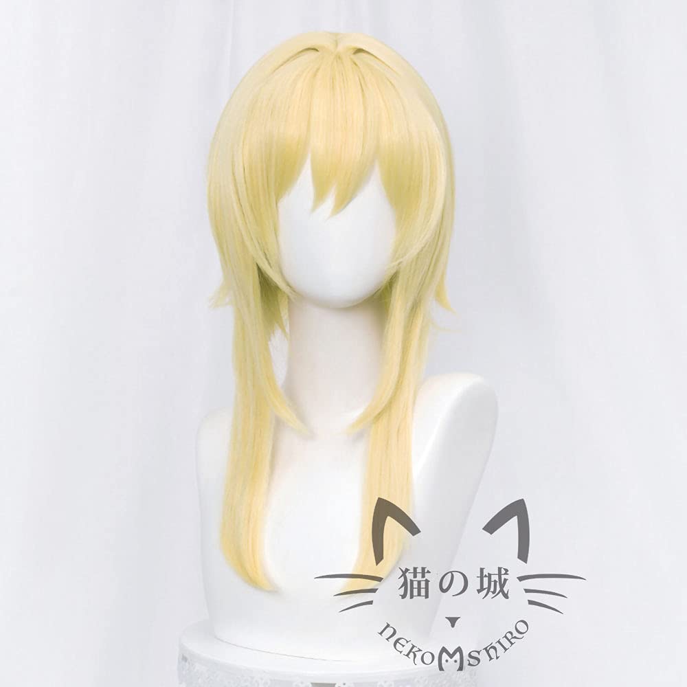 Genshin Impact Traveler Protagonist Hotaru Sora Cosplay Costume Includes Wig Net Wig, Anime, Heat-Resistant, Accessory, Parties, Events, Costume,