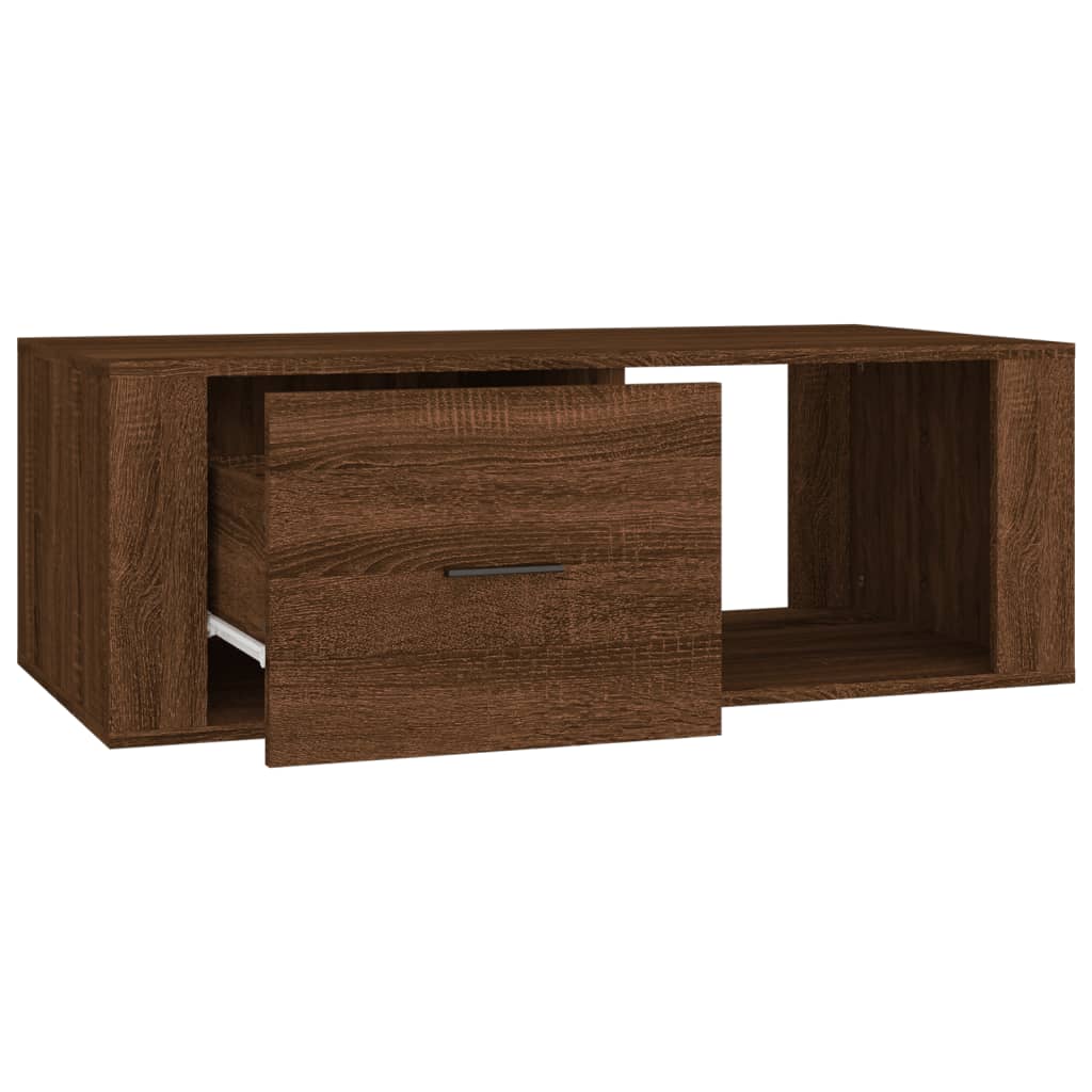Coffee Table Brown Oak Effect 100 X 50.5 X 35 Cm Engineered Wood