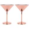 Stainless Steel Martini Glasses Set of 2, 220ml Unbreakable Metal Martini Glasses Copper Martini Glasses Stylish Cocktail Glasses Wine Goblet Martini