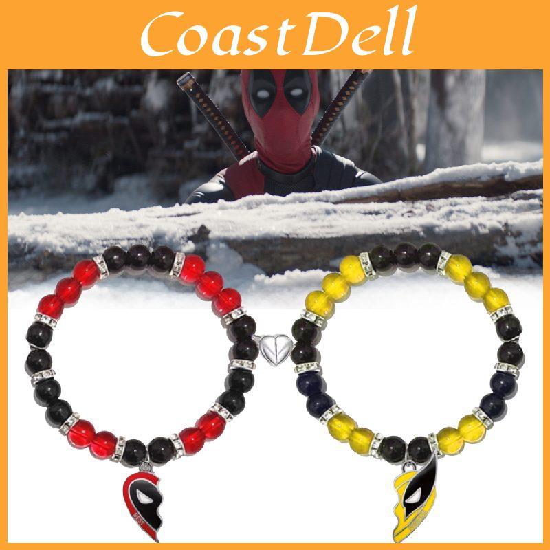 Deadpool Wolverine Najlepsi Przyjaciele Serce Geometryczny Stop Alloy Naszyjnik Czerwony Żółty Kreskówka Prezent