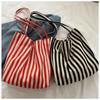 Handbag, Simple and Fresh Striped Bag, Shoulder Bag, Casual and Fashionable Large Capacity Shopping Bag