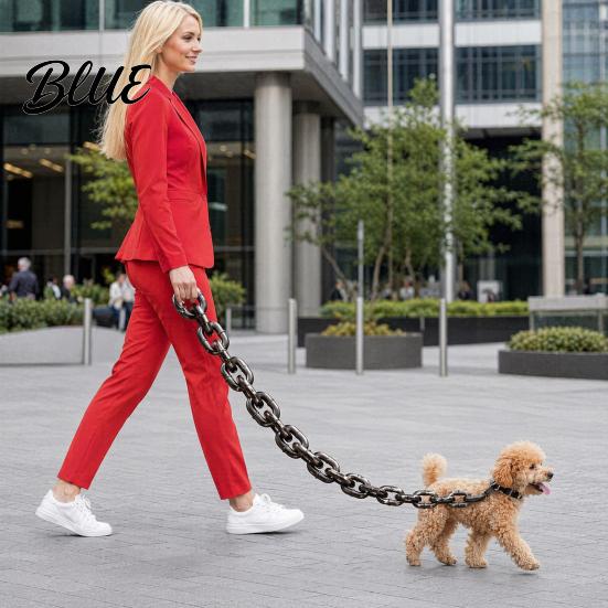 Small Dog Leash Giant Chain Leash Lightweight Plastic Pet Looks Like Yorkie Iron Chain Stylish Big for Dogs Photo Props Durable