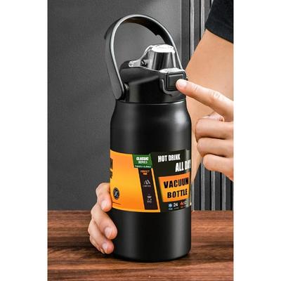 Thermos d'extérieur Portable 304 Acier Inoxydable Mug Thermique Gobelet Flasques à Vide Froid et Chaud Bouteille d'Eau de Sport avec Paille