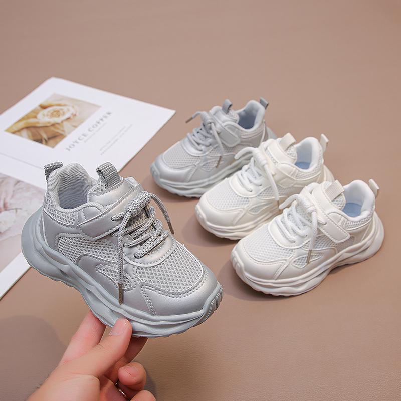 Kids Sneakers Soild Color Versatile for Students Running Shoes Soft Sole 2025 New Fashion Children Casual Shoes Mesh Breathable