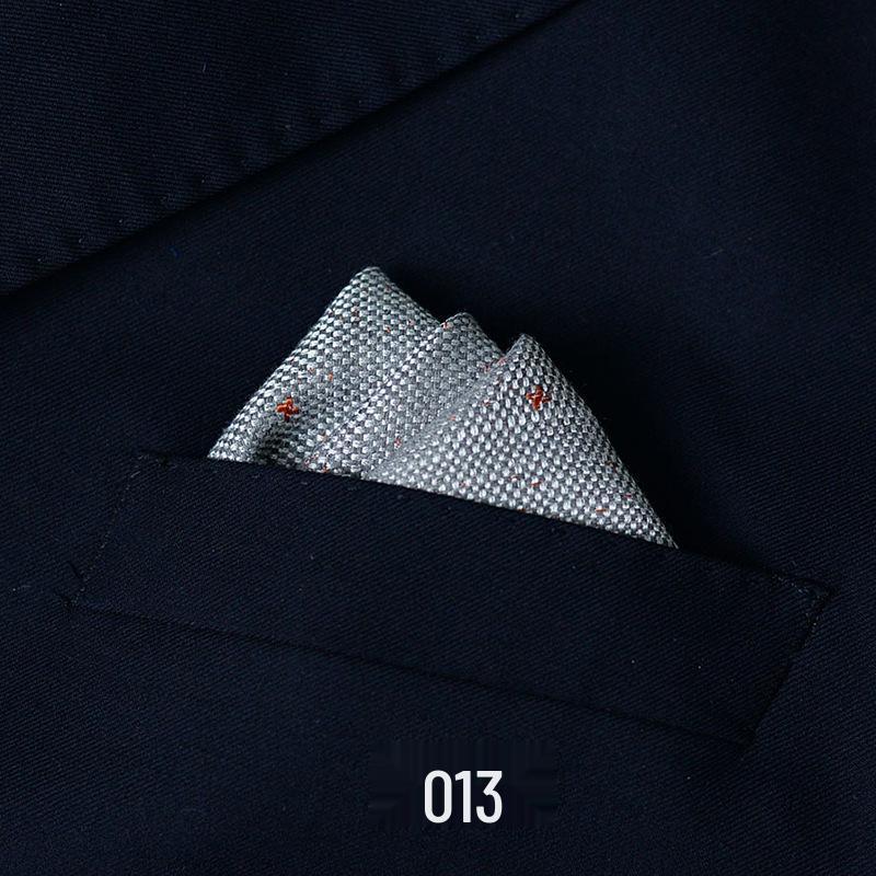 Men's British Pattern Pocket Square - Suit Wedding Banquet Accessory, Polyester Cotton Handkerchief.