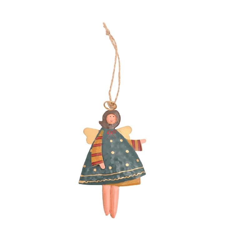 Girl Shaped Pendant Metal Christmas Tree Hangings Adornment Door Hanging Accessory Festival Home Decoration Supplies