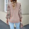 Spring and Autumn Women's Blouse Temperament Commuter Round Neck Long Sleeve Top