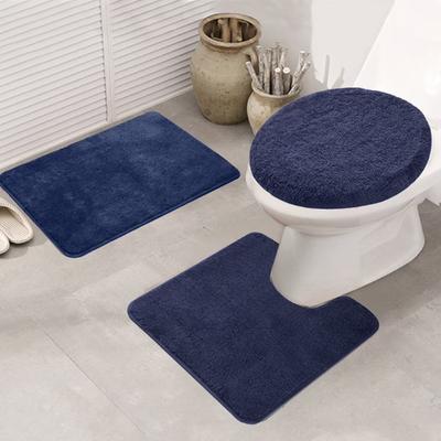 Set Tappetini da Bagno 3 Pezzi, Tappetino da Bagno Assorbente Antiscivolo in Microfibra, Tappeto da Bagno Ultra Morbido con Tappetino Sagomato a U e Copriwater