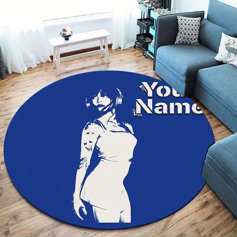 Aitana Custom Name Round Area Rug,Carpet Rug for Living Room Bedroom Sofa Playroom Decor,Non-slip Floor Mat