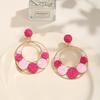 Summer Flower Circle Stud Earrings: Sweet, Colorful Holiday Style for Women
