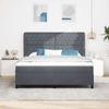 Box Spring Bed with Mattress Dark Gray 200 x 180 cm Velvet