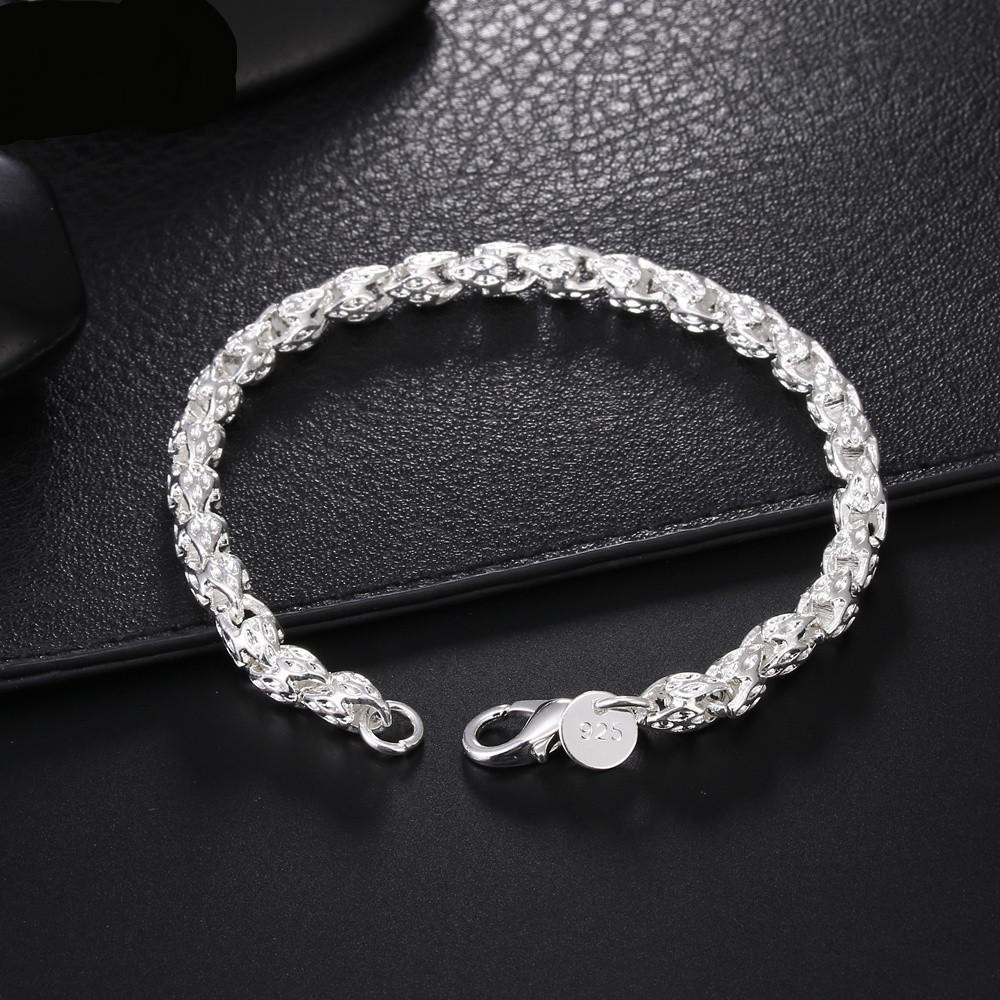 

925 стерлинговое серебро Браслет Цепочка Женщины Мужчины Леди Благородная Красивая Мода Шарм Ювелирные Изделия Свадебная Вечеринка