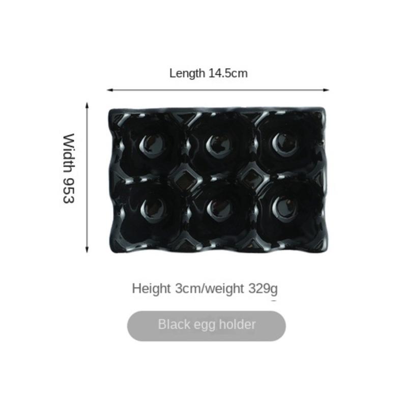 Six-compartment Egg Storage Tray Rectangular Ceramic Grid Egg Storage Oven Mold Refrigerator Storage Container Kitchen Utensils