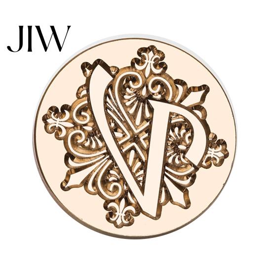 Sello de Cera para Invitación de Boda, Cabeza de Sello con Inicial del Alfabeto Iris A-Z, Cabeza Selladora de Latón Grabado para Envoltura de Regalos, Sellado de Invitaciones, Sobres, Diario