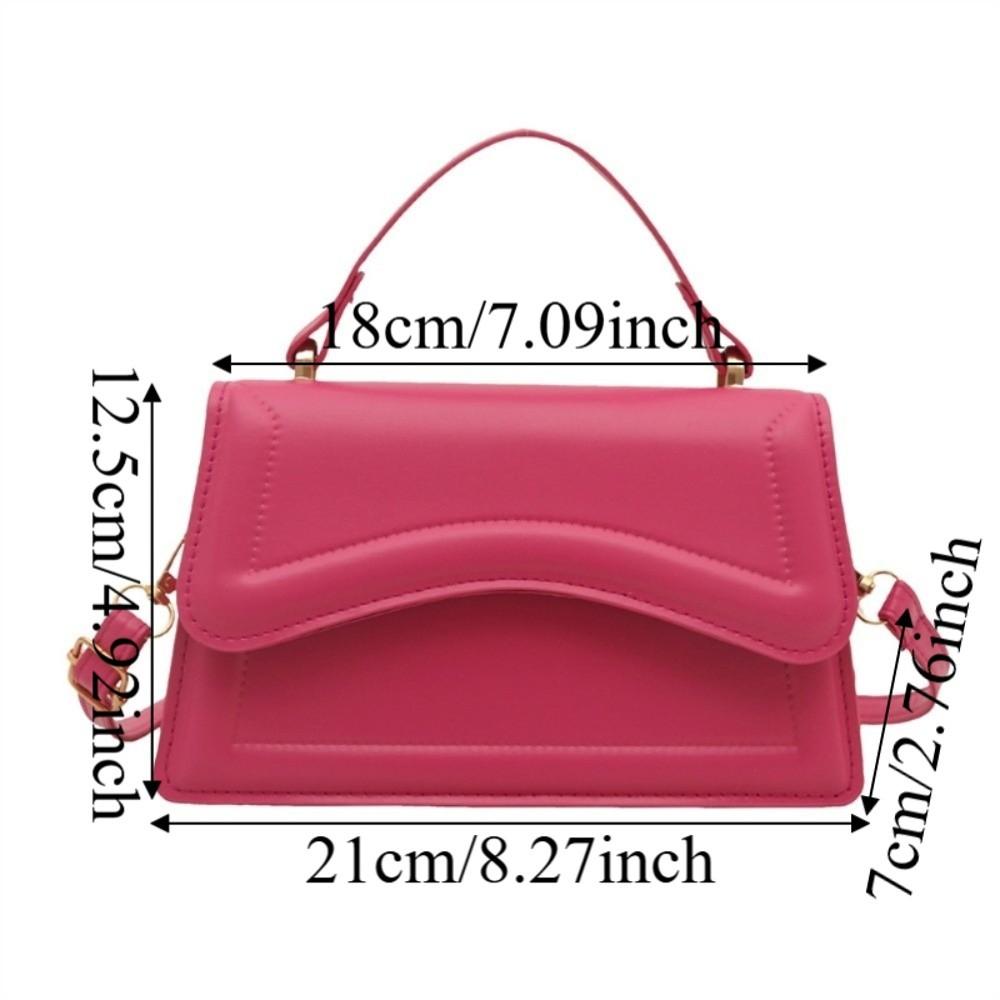 Small Size PU Leather Handbag Solid Color Crossbody Messenger Tote New Women's Shoulder Bag Work