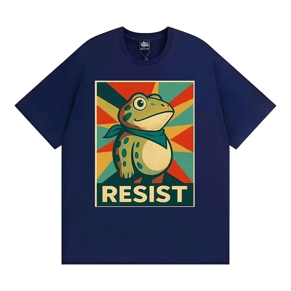 Portland Frog Dont Obey Resist Funny Tee Shirt Men Women Vintage Gothic Classic Tshirt Casual Humor Loose Short Sleeve T Shirt
